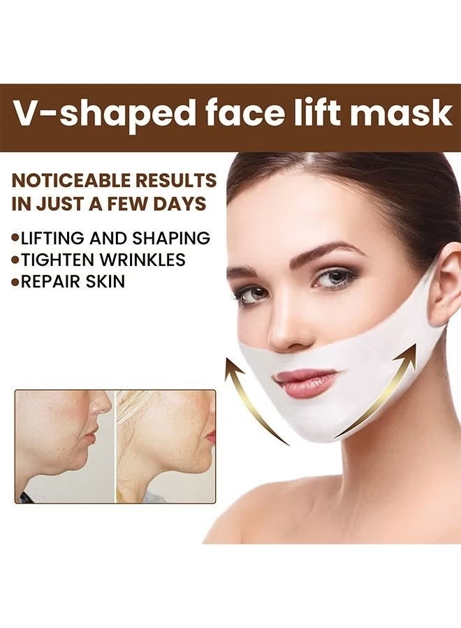 EELHOE V-Line Facial Lifting Mask, Facial Firming Lifting Shaping Small V-Face Ear Lifting Facial Mask 5Pack - Image 3
