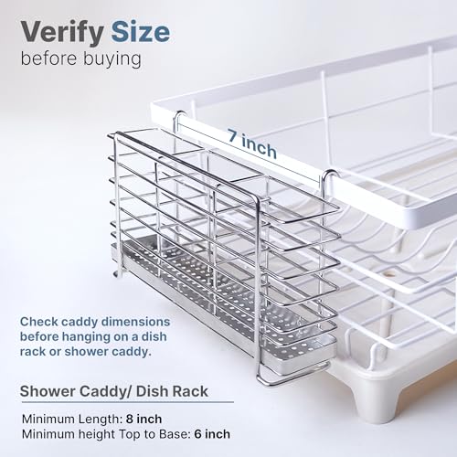 KESOL 304 Stainless Steel Utensil Drying Rack with Hooks & 3 Divided Compartments, Silverware Drying Basket, Spoon and Fork Organizer, Rustproof Kitchen Drainage Basket Accessories, Silver, 2x8.7x5 - Image 5
