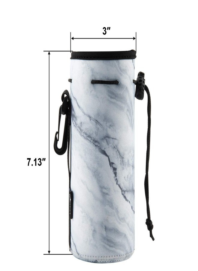 CM Neoprene Bottle Sleeve - Portable Insulator Cover with Drawstring for 18-20 Oz Bottle (Marble & Van Gogh Painting Patterns, 2 pcs) - Image 2