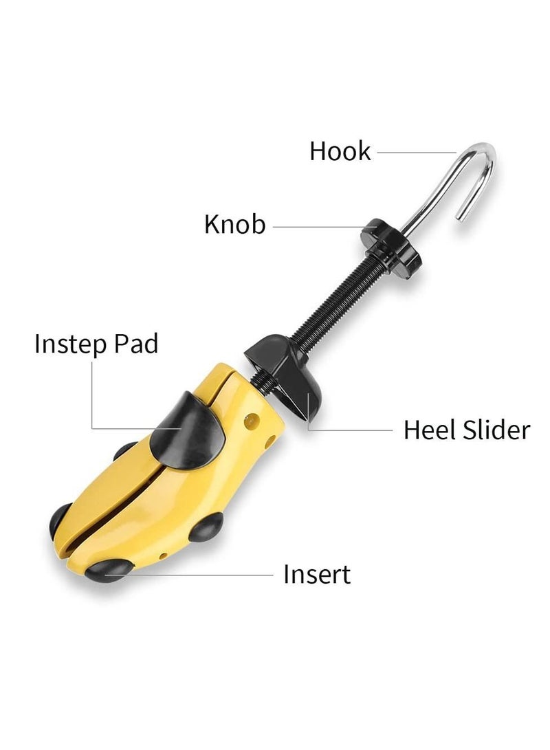 Y&D Shoe Stretcher Trees Professional Tough Plastic Tree Adjustable Length & Width Durable Shaper for Men Women kids Yellow L-Size - Image 4