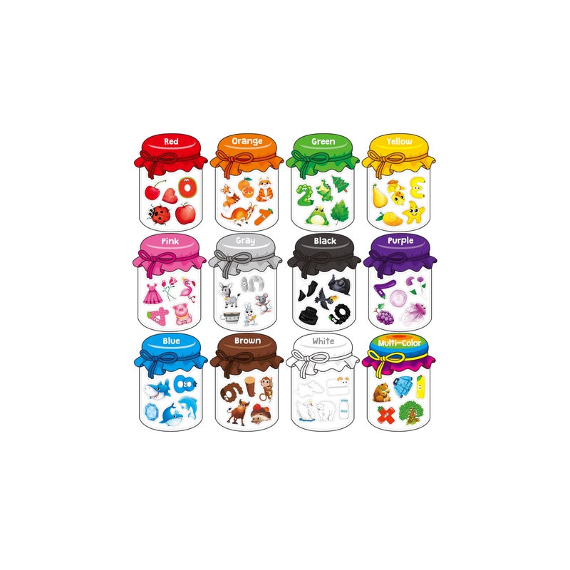 SpriteGru 12 Pieces Magnetic Color Sorting Toys 60 Color Number Math Symbol Magnets Early Educational Sorting Set for Refrigerator Whiteboard Baby Toddlers Kids - Image 2