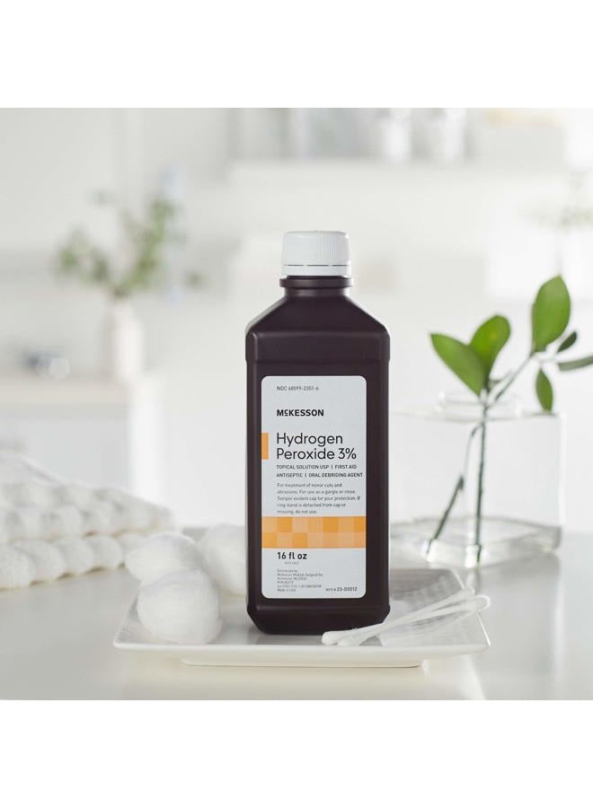 McKesson بيروكسيد الهيدروجين 3%، 16 أونصة [عبوة من 1] محلول موضعي USP، مطهر للإسعافات الأولية، عامل تنظيف فموي - Image 5