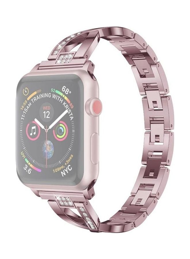 NIBEMINENT Colourful Diamond Watchband For Apple Watch Series 7 41mm/6 & Se 5 4 40mm/3 2 1 38mm Purple - Image 1