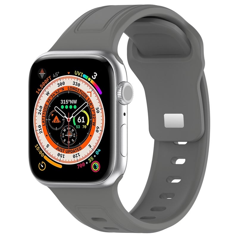 إيروريكس سوار ساعة Apple Watch Ultra 2 مقاس 49 مم بمشبك مربع من السيليكون (رمادي غامق) - Image 1