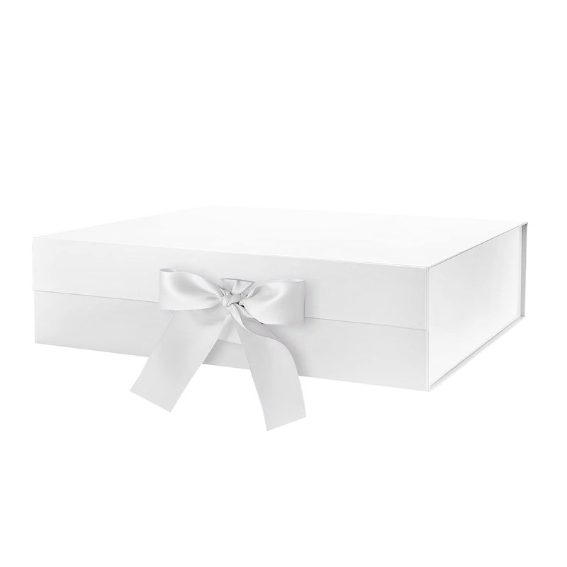 GREEN BEAN Large Gift Box with Lid for Presents 13x97x34 Inches White Magnetic Gift Box with Ribbon Bridesmaid Proposal Box Luxury Gifts Box Glossy White - Image 2