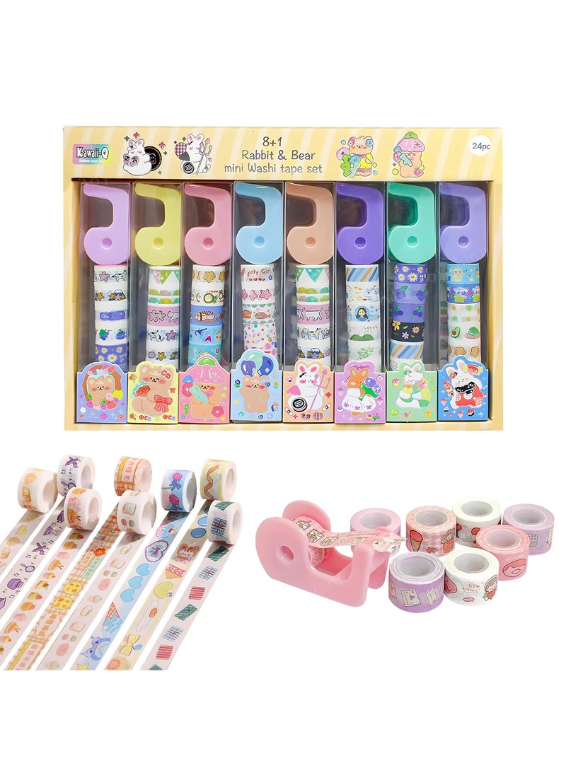 Toyshine Toyshine 24 Set DIY Decorative Masking Tapes with Dispenser Holders Art Supplies for Girls Aesthetic Decor for Scrapbook Card Gift Wrapping Journaling Kid's Craft Office Supplies  - Image 1