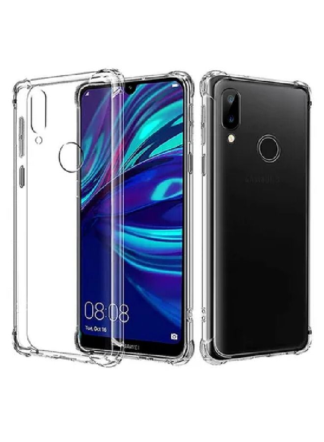 Zolo Shockproof Slim Soft TPU Silicone Case Cover For Huawei Y7/Y7Prime 2019 Clear