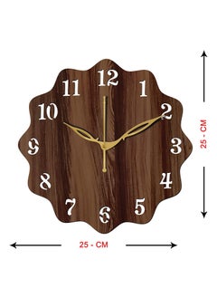 Yami Yami MDF Wood Analog 25 cm X 25 cm Wall Clock (Brown, Without Glass, Small Size) | Wall Clock - 018 Wenge -1  - Image 3