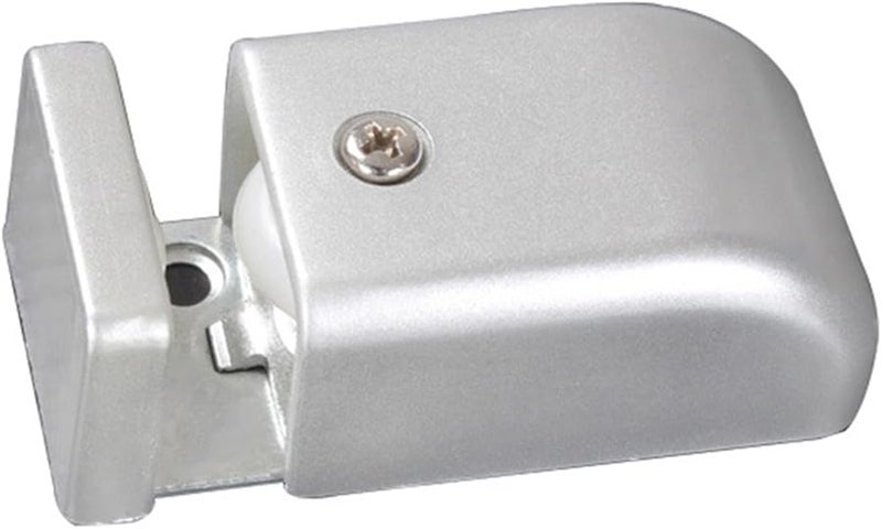 دليل أرضي قابل للتعديل لباب الحظيرة، تركيب بدون حفر، بكرة مطاطية من الفولاذ الفضي مقاس 30-60 ملم - Image 1