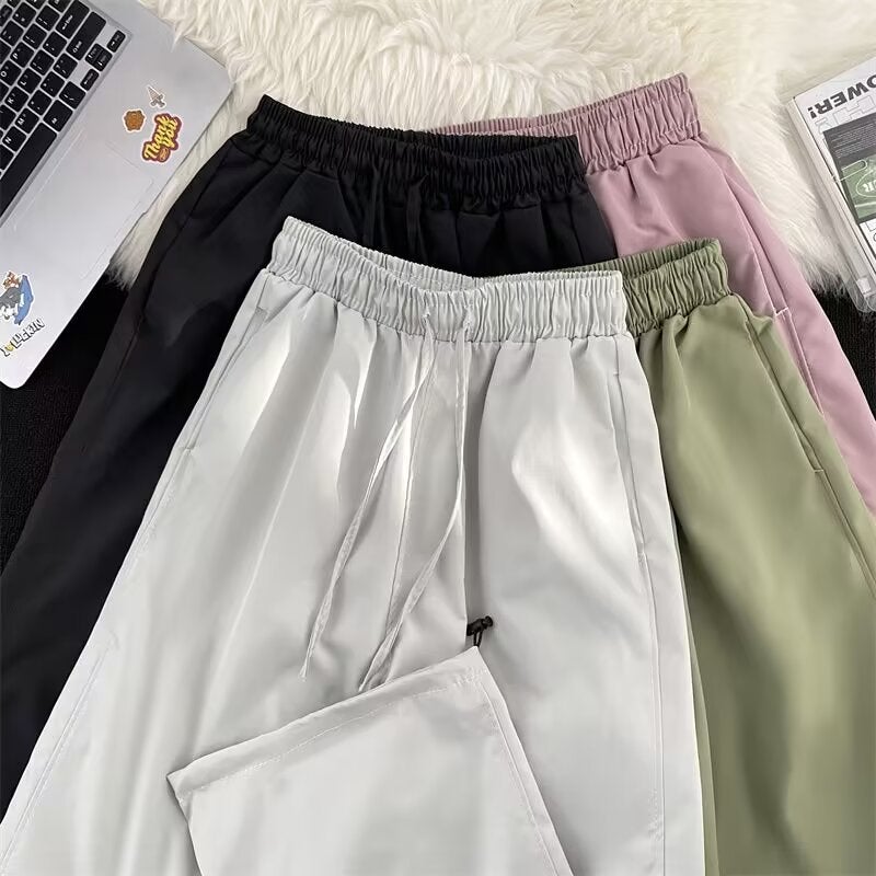 Casual Pants Men'S High Street Ins Trendy Brand Loose Straight Pants Men'S And Women'S Fashionable Drawstring Paratrooper Pants - Image 2