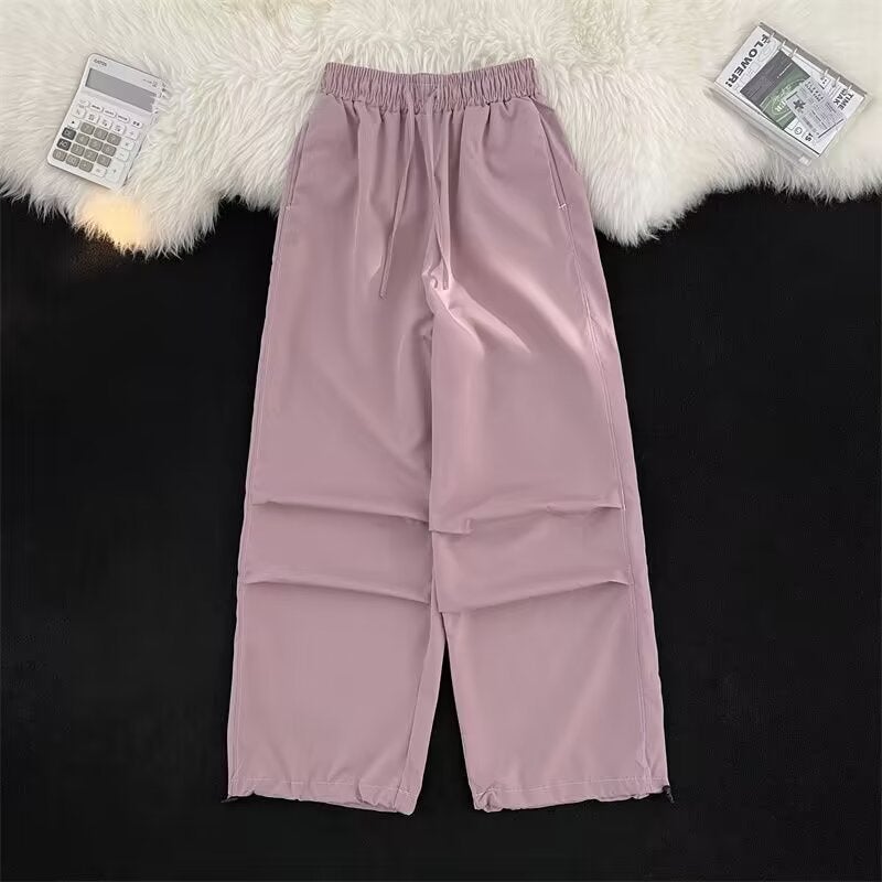 Casual Pants Men'S High Street Ins Trendy Brand Loose Straight Pants Men'S And Women'S Fashionable Drawstring Paratrooper Pants - Image 4