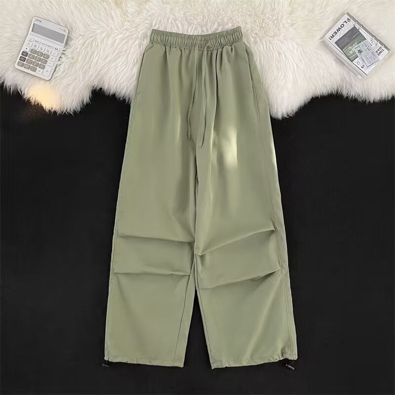 Casual Pants Men'S High Street Ins Trendy Brand Loose Straight Pants Men'S And Women'S Fashionable Drawstring Paratrooper Pants - Image 3