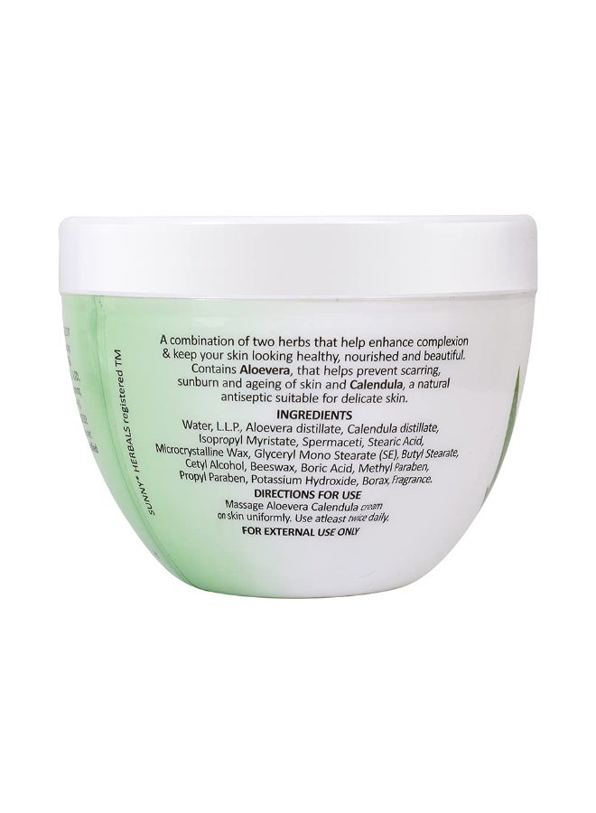 صني كريم الوجه متعدد الأغراض بالأعشاب Aloevera & Calendula | يساعد على منع الندبات وحروق الشمس | آذريون مناسب للبشرة الحساسة | Aloevera يساعد على ترطيب البشرة ويعطي توهجًا صحيًا، 125 جم - Image 3