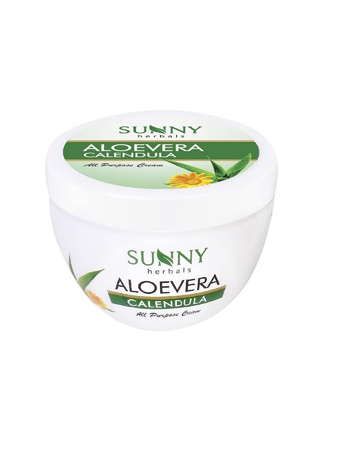 صني كريم الوجه متعدد الأغراض بالأعشاب Aloevera & Calendula | يساعد على منع الندبات وحروق الشمس | آذريون مناسب للبشرة الحساسة | Aloevera يساعد على ترطيب البشرة ويعطي توهجًا صحيًا، 125 جم - Image 2