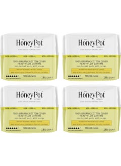 the Honey Pot company The Honey Pot Company - 64ct - Sanitary Pads for Women - Non-Herbal Heavy Flow Daytime w/Wings - Organic Cotton Cover & Ultra-Absorbent Core - Feminine Care - FSA & HSA Eligible 