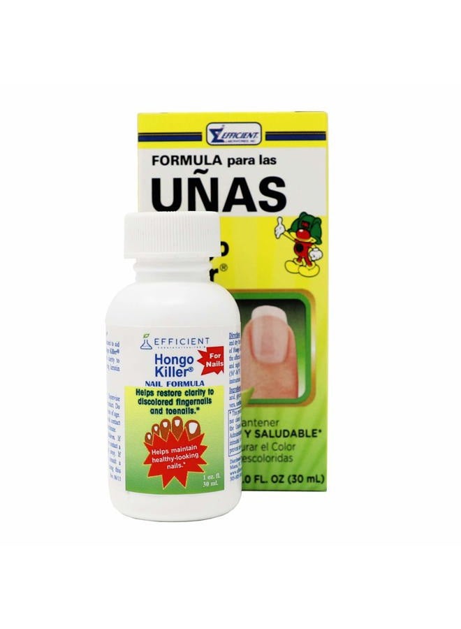 Hongo Killer Nail Formula, Helps Improve the Appearance of Discolored Fingernails & Toenails, Promotes Healthy-Looking Nails, 1 Fl Oz Bottle - Image 1