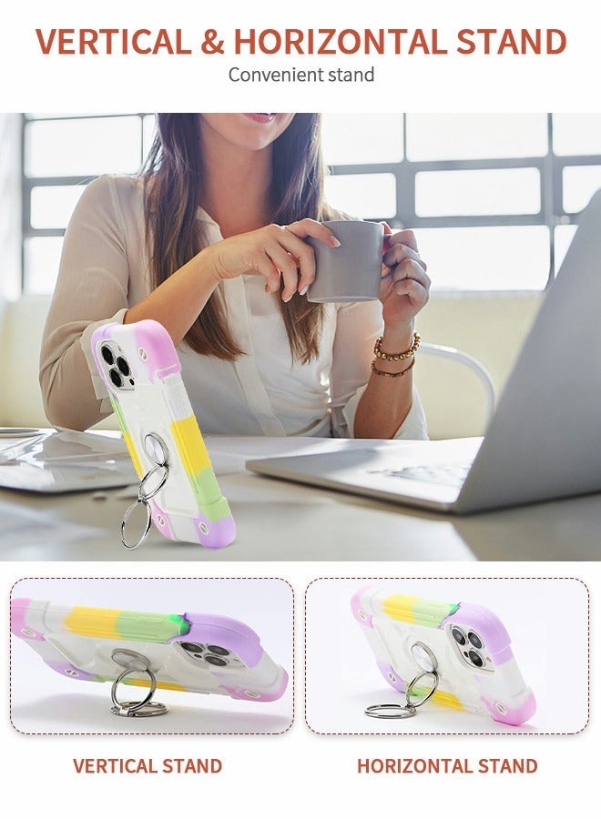 GROIC Compatible IPhone14 Pro Case 6.1 Inch, Ring Stand Phone Case, Heavy Duty Shockproof Shell, Cover with Magnetic Car Mount for IPhone 14 - Image 4