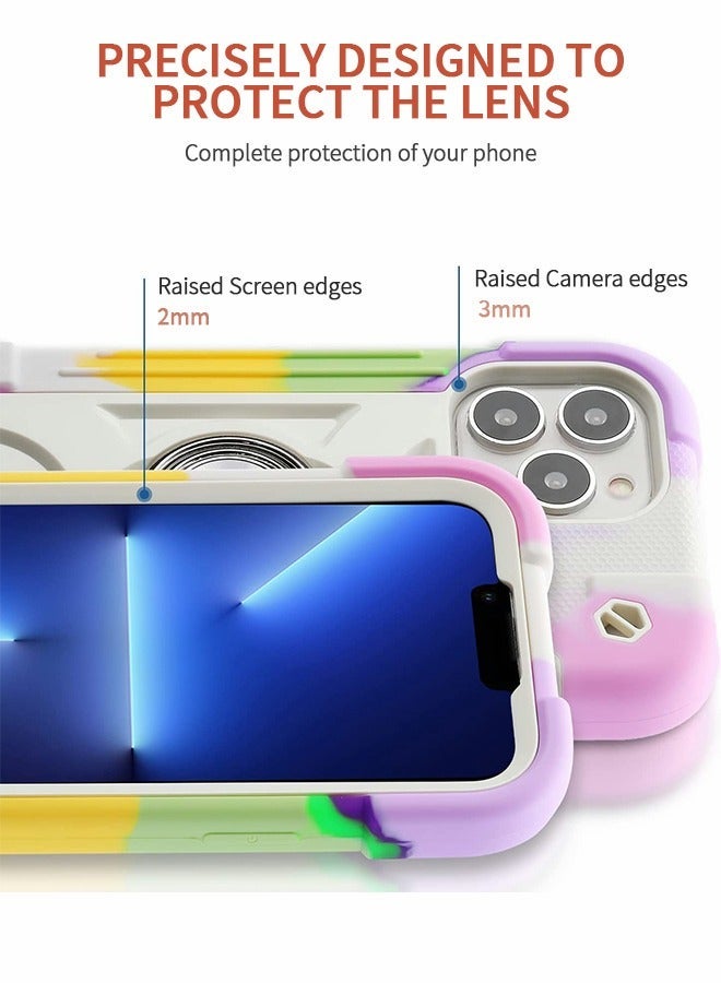 GROIC Compatible IPhone14 Pro Case 6.1 Inch, Ring Stand Phone Case, Heavy Duty Shockproof Shell, Cover with Magnetic Car Mount for IPhone 14 - Image 3