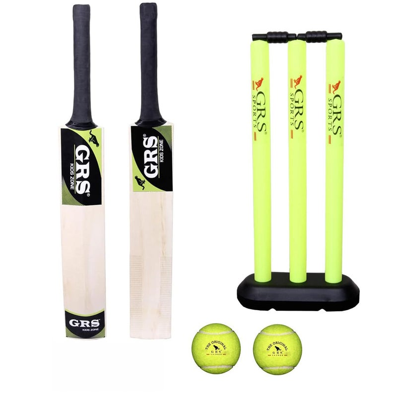 Grès ® Super Zone Popular Willow Wooden Cricket Kit for Kids (Size 1 for Age Group 3-4 Year Old) - Image 1