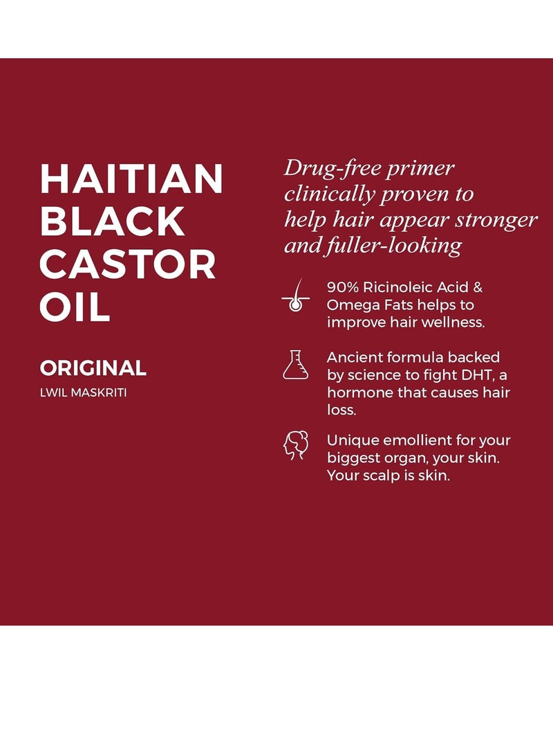 Kreyol Essence - Haitian Black Castor Oil for Skin and Hair, Glass Bottle - Hair Growth, Organic, Hexane Free, Natural Humectant - Image 4