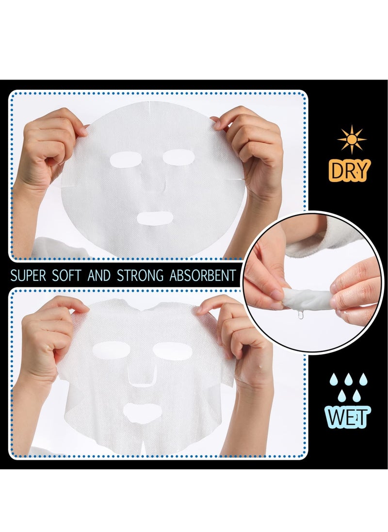 Excefore Facial Mask, 200 Pieces Pre Cut Facial Mask Paper Sheets, Natural Care Fiber Paper, Non Woven Beauty Face Masks with 100 Pieces Eye Mask Paper for Women Girl Facial Creams Spa  - Image 5