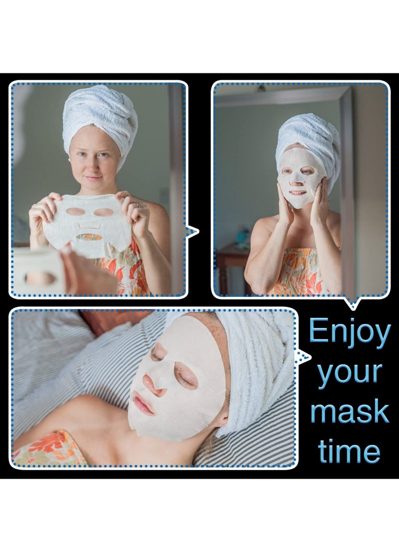 Excefore Facial Mask, 200 Pieces Pre Cut Facial Mask Paper Sheets, Natural Care Fiber Paper, Non Woven Beauty Face Masks with 100 Pieces Eye Mask Paper for Women Girl Facial Creams Spa  - Image 3