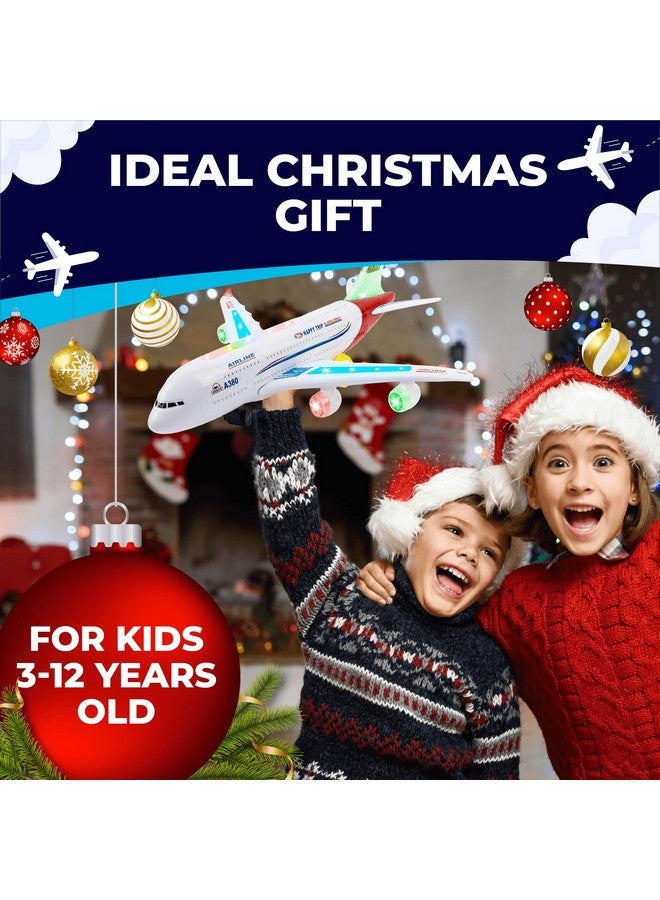 توي سيري ألعاب طائرات للأطفال، طائرة تصادم وانطلاق، طائرة للأطفال الصغار مع أضواء LED وامضة وأصوات. مثالية للأولاد والبنات من سن 3 إلى 12 عامًا (إيرباص A380) - Image 2