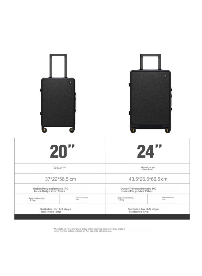 Level8 Luggage Suitcase For Men And Women, 20-inch Pc Fabric Patchwork Trolley Case, City Pulse Series, Order Black - Image 4