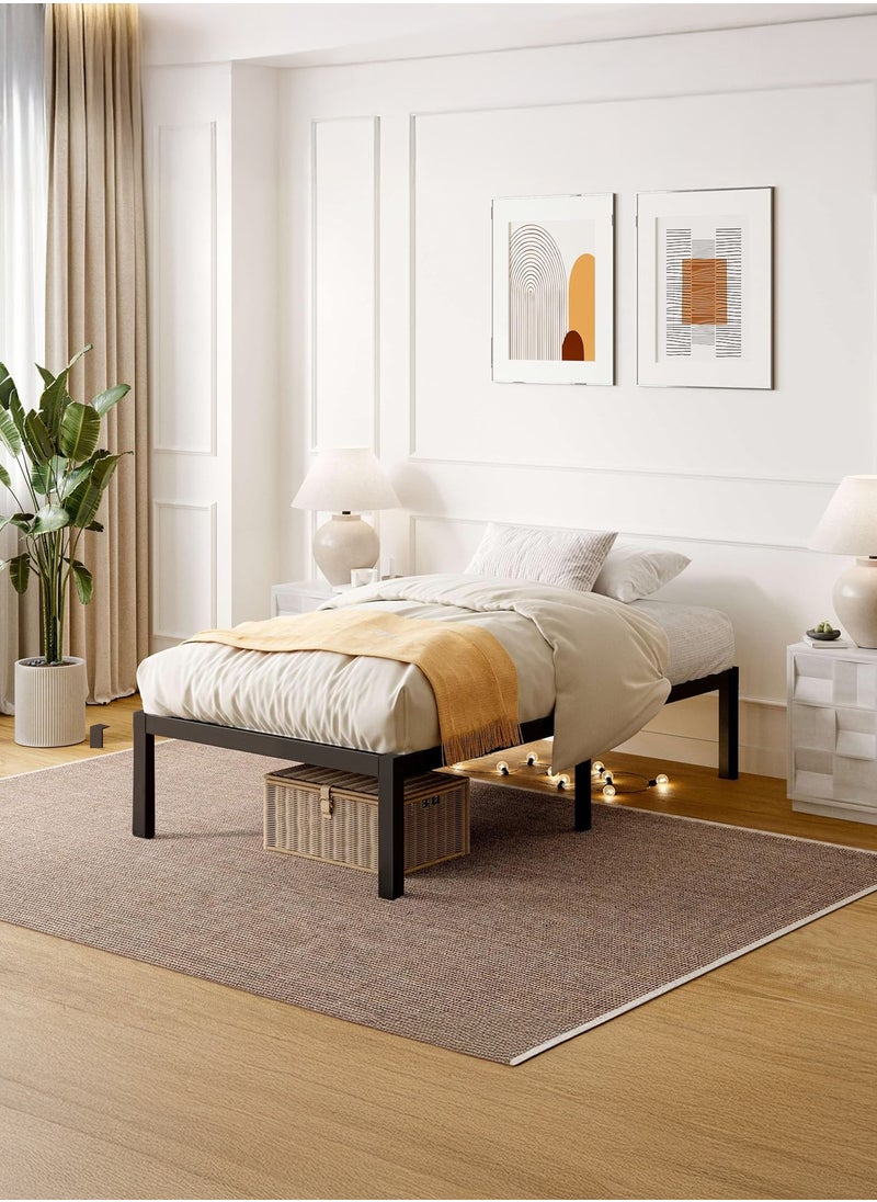 Yanara 90x190cm Metal Platform Twin Bed Frame with Storage Space Under Bed, 35cm Height, Heavy Duty Steel Slat Support, Easy Assembly, No Box Spring Needed  - Image 3