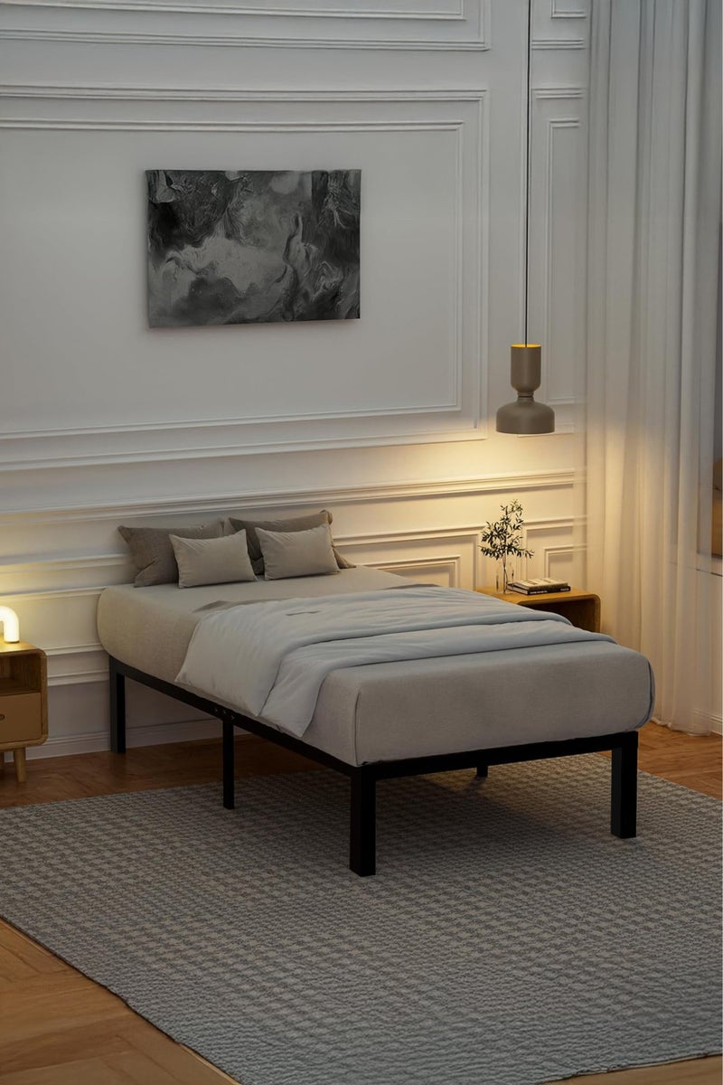 Yanara 90x190cm Metal Platform Twin Bed Frame with Storage Space Under Bed, 35cm Height, Heavy Duty Steel Slat Support, Easy Assembly, No Box Spring Needed  - Image 3