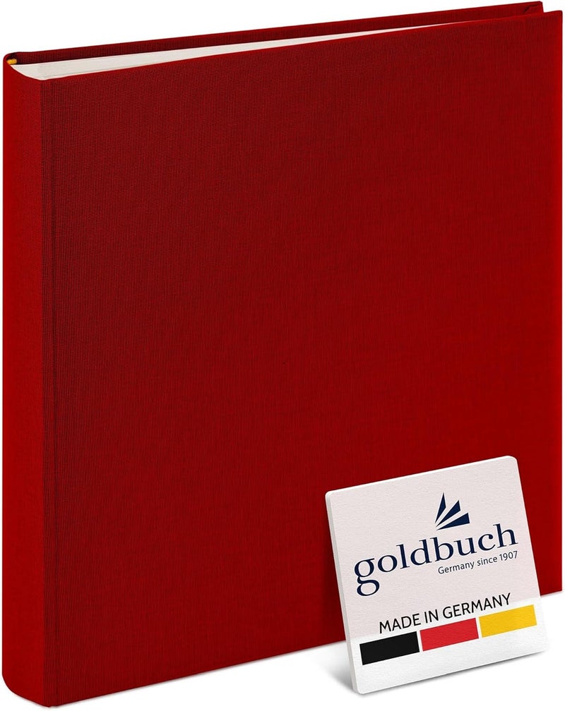 Goldbuch Summertime 24707 Photo Album, 25 x 25 cm, Photo Book with 60 White Pages & Glassine Dividers, Linen Photo Album, Memory Album, Red - Image 1