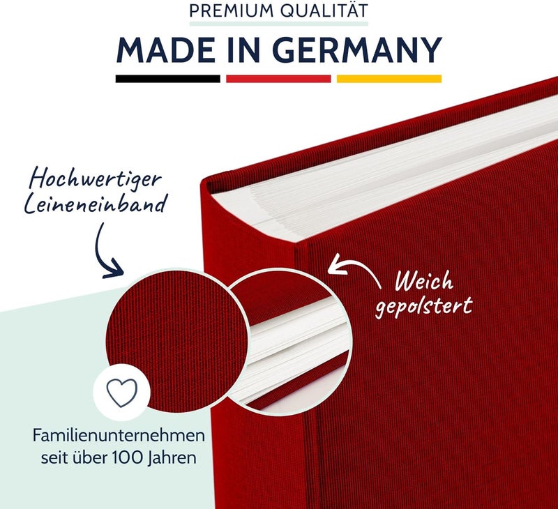 Goldbuch Summertime 24707 Photo Album, 25 x 25 cm, Photo Book with 60 White Pages & Glassine Dividers, Linen Photo Album, Memory Album, Red - Image 3
