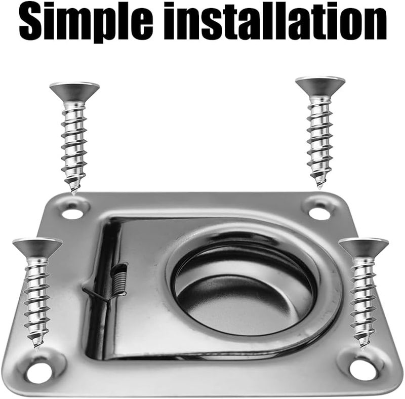 DONGKER 4PCS Stainless Steel Recessed Tie Down D-Rings - Image 5