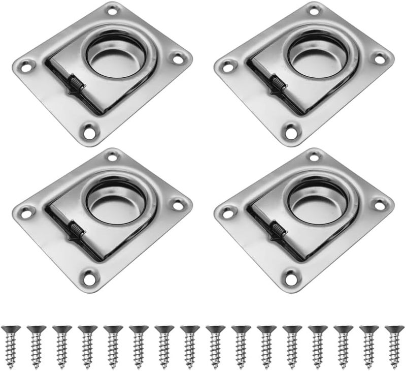 DONGKER 4PCS Stainless Steel Recessed Tie Down D-Rings - Image 1
