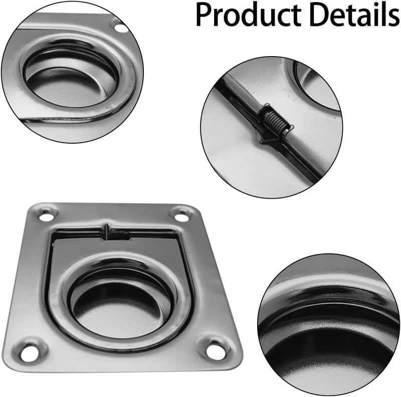 DONGKER 4PCS Stainless Steel Recessed Tie Down D-Rings - Image 2