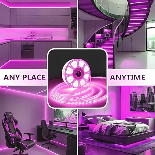 One94Store 8 Meter LED Rope Light for Decoration-Waterproof Decorative Lights, SMD Cove Light for Ceiling LED Pipe Light for Home Décor Led Strip Lights for Diwali Decoration (Pink) - Image 5