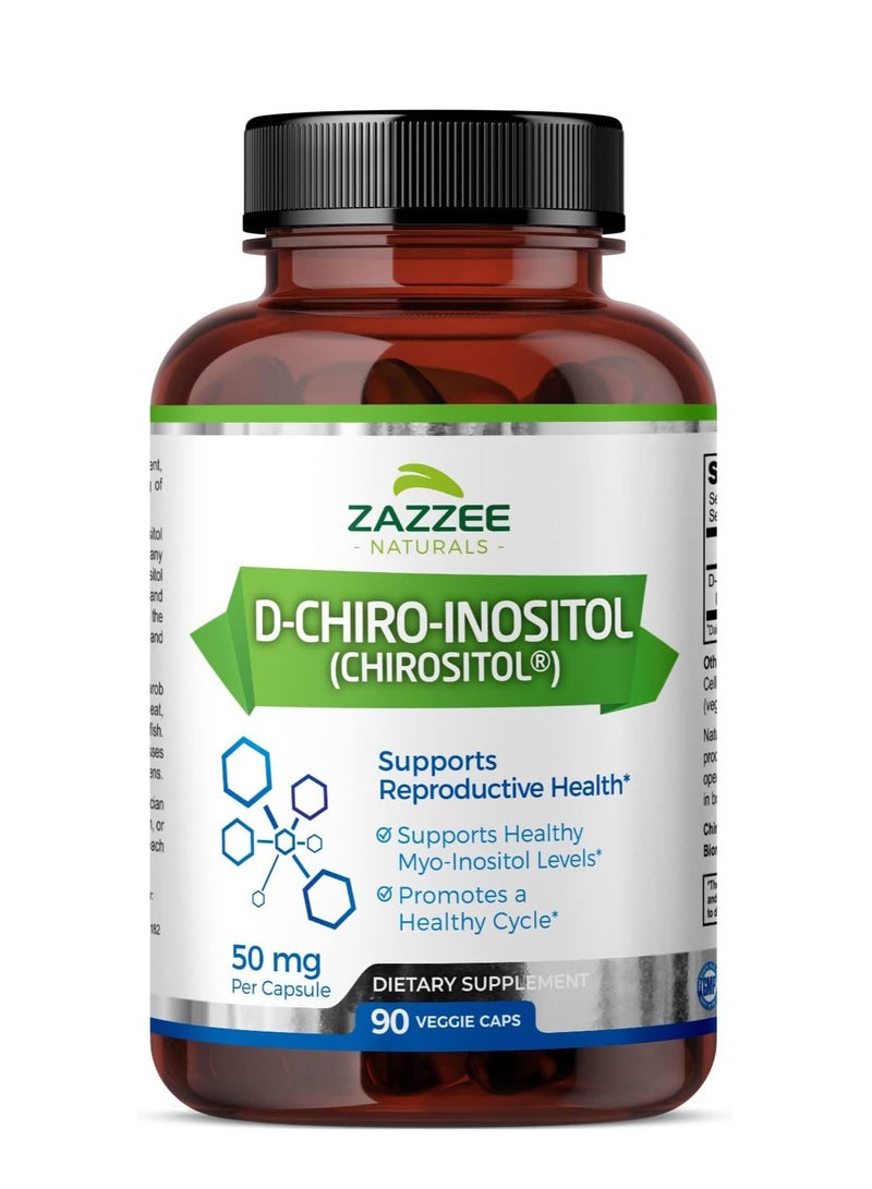Zazzee D Chiro Inositol, 90 Vegan Capsules, 50 Mg, 3-month Supply - Image 1