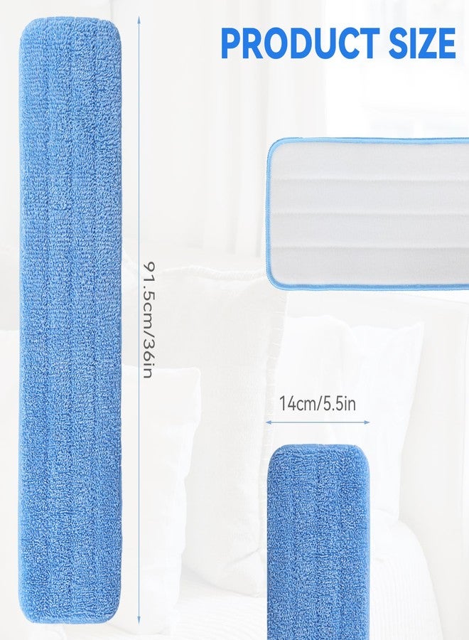 BeiLan 36" Microfiber Pad for Rubbermaid Commercial 36 Inch Mop Head - 6 Pack Replacement Wet & Dry Commercial Reusable Cleaning Mop Refills Fit for Any Microfiber Flat Mop System 36" - Image 2