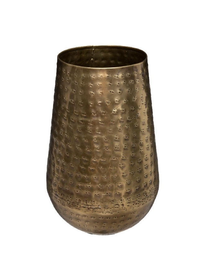 atmosphera Oasis Sturdy Elegant Design Hammered Decorative Vase Gold 23 x 15 x 15 cm 181410