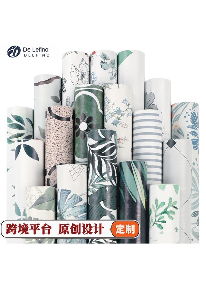 Bluejw Literary Small Fresh Retro Wallpaper Self-adhesive Ins Wind Renovation Cabinet Stickers Waterproof Moisture-proof Self-adhesive Wallpaper - Image 2