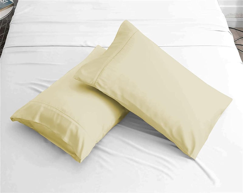 Day Care 500TC Super Soft Elegant Colors Fitted Bedsheet 100 Egyptian Cotton Ivory King Size 72 x 78 4 to 10 Inch Matress 12 Drop with 2 Peice Pillow Cover Size18x28 - Image 3