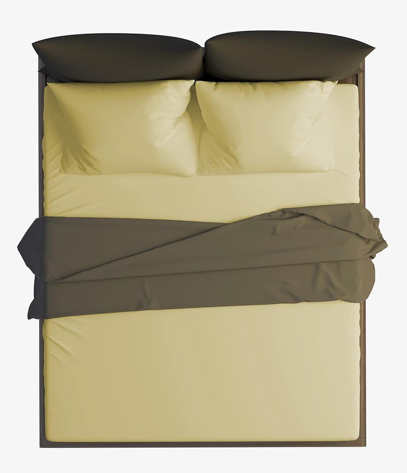 Day Care 500TC Super Soft Elegant Colors Fitted Bedsheet 100 Egyptian Cotton Ivory King Size 72 x 78 4 to 10 Inch Matress 12 Drop with 2 Peice Pillow Cover Size18x28 - Image 2