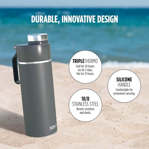 Ninja DW2401GY Thirsti 24oz Travel Water Bottle, For Carbonated Sparkling Drinks, Colder and Fizzier Longer, Leak Proof, 24 Hrs Cold, Dishwasher Safe, Stainless Steel Insulated Tumbler, Charcoal Gray - Image 5