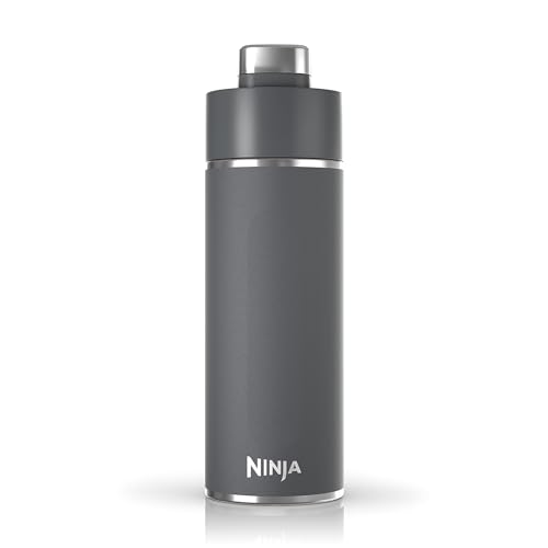 Ninja DW2401GY Thirsti 24oz Travel Water Bottle, For Carbonated Sparkling Drinks, Colder and Fizzier Longer, Leak Proof, 24 Hrs Cold, Dishwasher Safe, Stainless Steel Insulated Tumbler, Charcoal Gray - Image 1