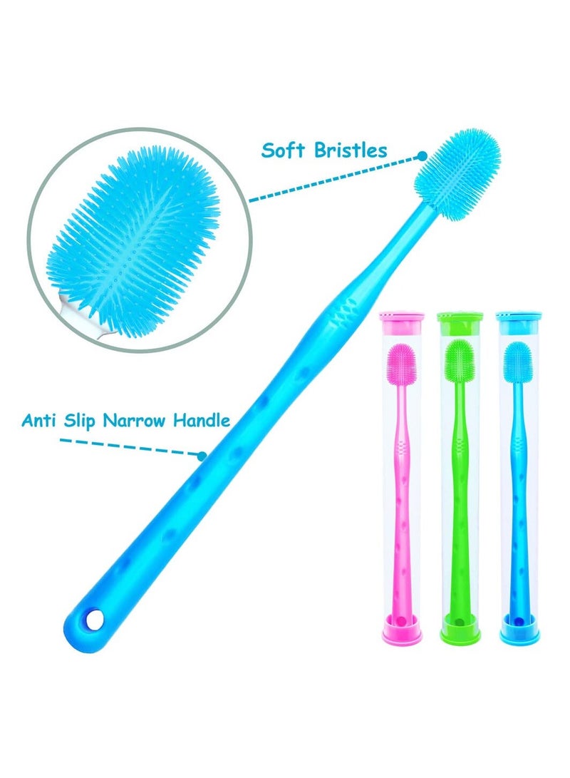SOLARAE Dog Toothbrush, 6 Pcs Reusable Silicone Handle Cat Toothbrush with Storage Tube, Puppy Toothbrush, Fights Plaque Toothbrushes for Dogs Cat - Image 3