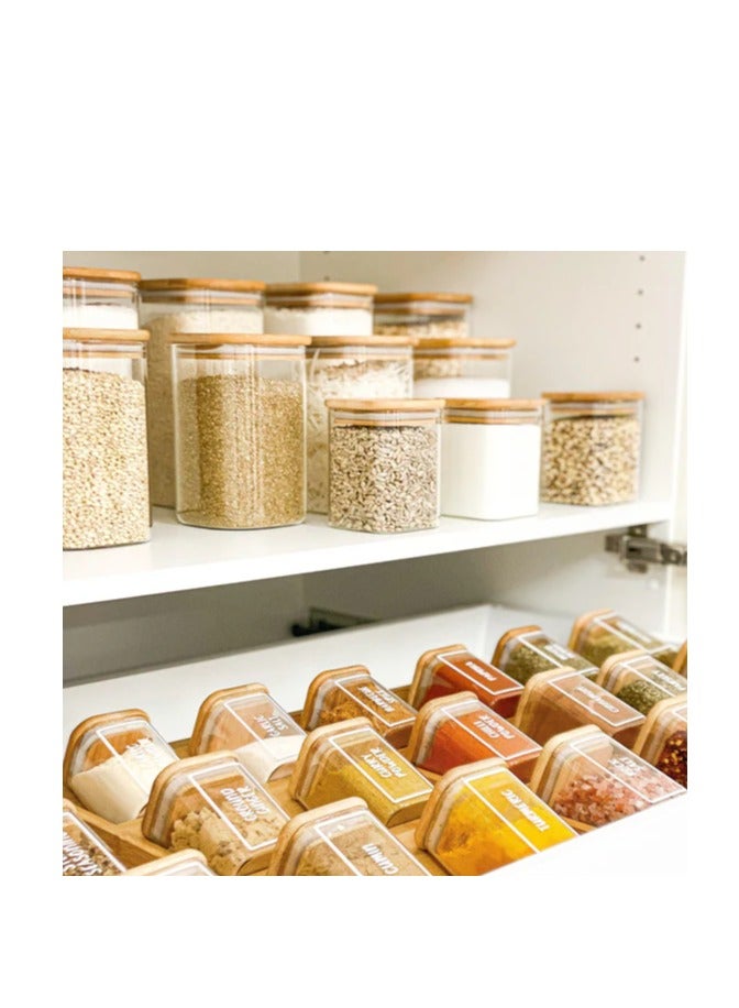 Homesmiths Honey Bee 1.25 Liter Multipurpose Airtight Round Glass Jar with Bamboo Lid For Kitchen & Pantry - Image 3