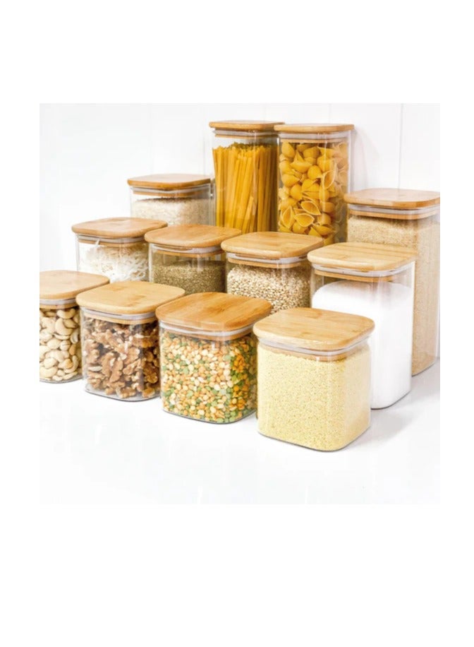 Homesmiths Honey Bee 1.25 Liter Multipurpose Airtight Round Glass Jar with Bamboo Lid For Kitchen & Pantry - Image 4