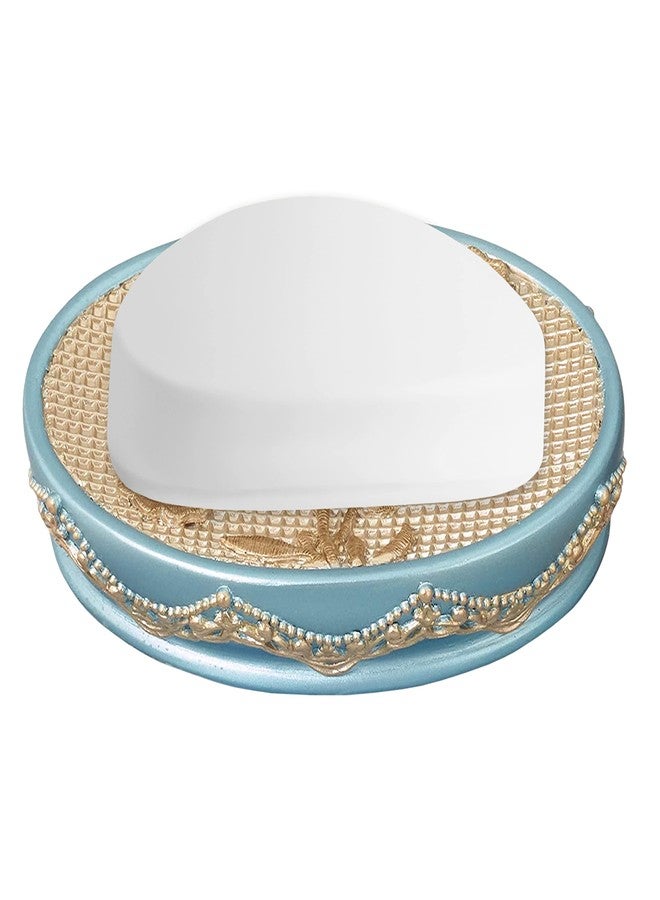Popular Bath Ombre Rose Design SOAP Dish, Blue - Image 4