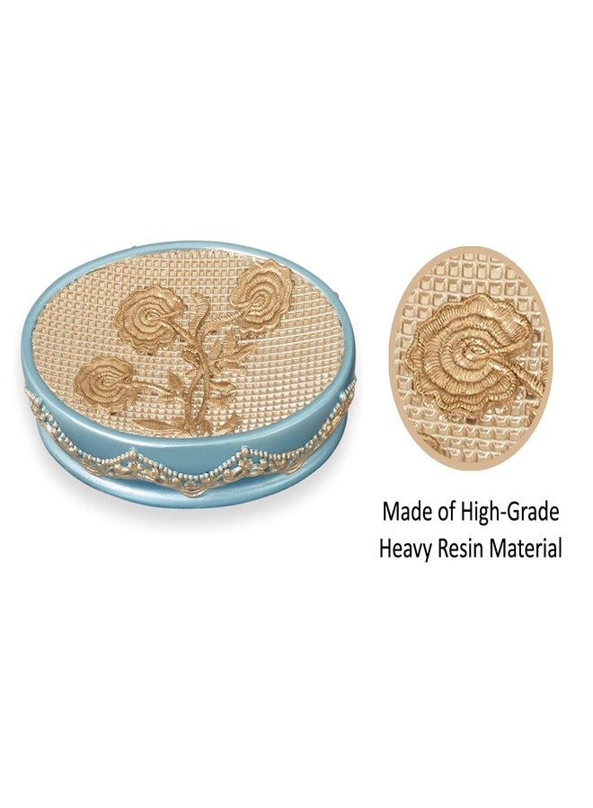Popular Bath Ombre Rose Design SOAP Dish, Blue - Image 2