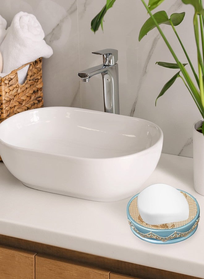 Popular Bath Ombre Rose Design SOAP Dish, Blue - Image 3